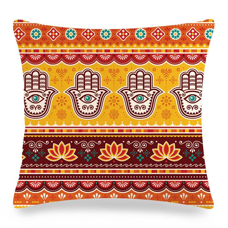Seamless Lace Ethnic Style Digital Printing Short Plush Pillow Covers For Car Sofa Office Cushion Cover Home Goods 60X60Cm