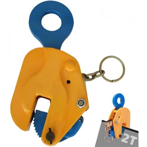TUIYIDUO Vertical Lifting Clamp, Stone Clamp, Rated Capacity 2t, Opening Diameter 0-30mm, Locking Type, Handle-Operated Stopper, for Vertical Lifting