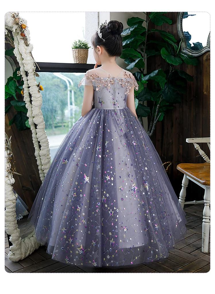 OWIEOW Piano Recital Long Formal and Elegant Suitable for Stage and Sizes Children's Dress, Kids' Dress, Girls' Dress, Performances, Concerts,