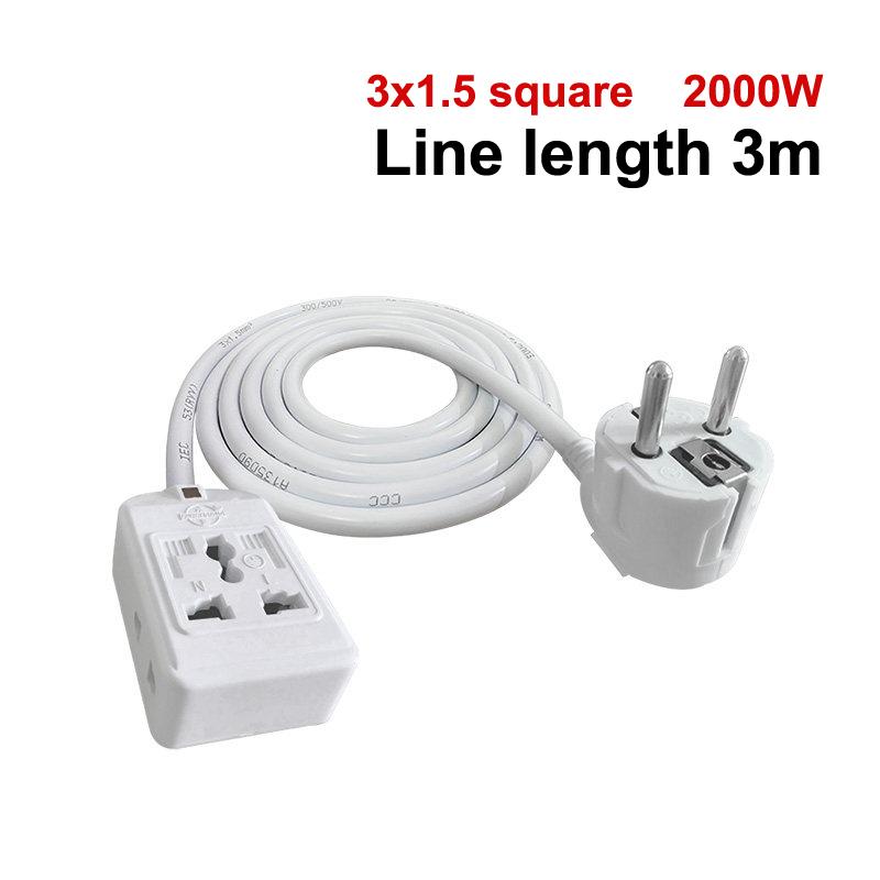 Schuko Plug Power Strip 3-Outlet 7-Hole German Standard Outlet Socket Home Electronics Extension Cord 0.3/0.5/1/2/3M