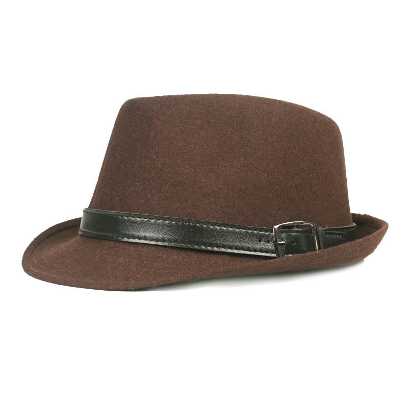 

Весенне-осенняя шерстяная шляпа Баронская шляпа Британская шляпа Мужская джазовая шляпа Джентльменская шляпа чёрный