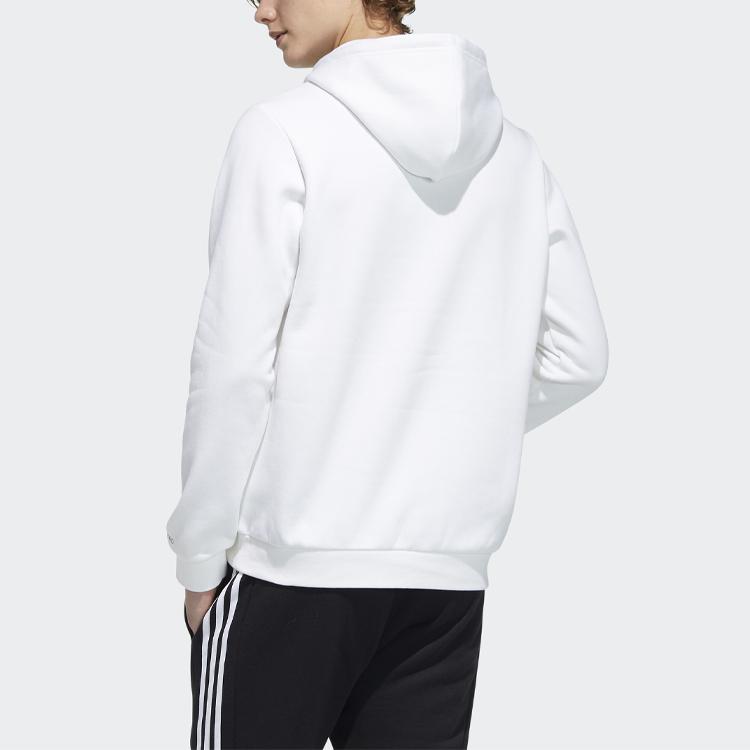 Adidas Neo Casual Sport Printed Pullover Hoodie Men Tops White H52976