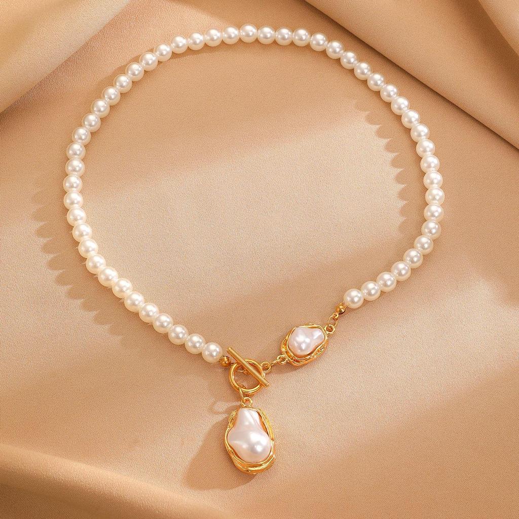 Baroque Pearl Jewelry Set: Necklace, Earrings, Ring, Bracelet, Choker for Women