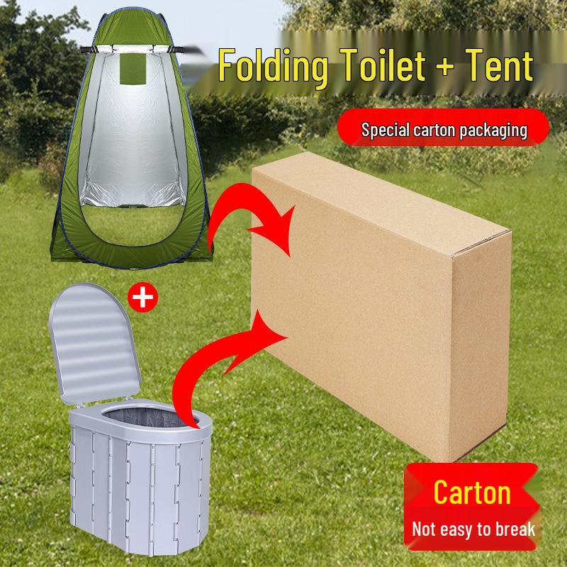 Portable Folding Toilet for Car, RV, and Camping - Adult Lady Travel Gear