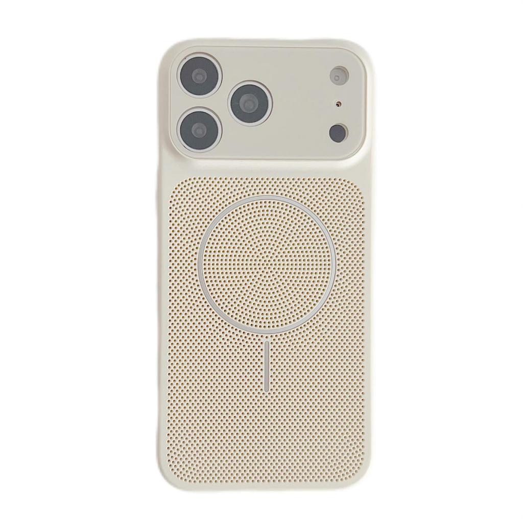 Compatible iPhone 15/16/17 Pro Max Magnetic Case with Wireless Charging, Large Window, and Heat Dissipation Mesh.