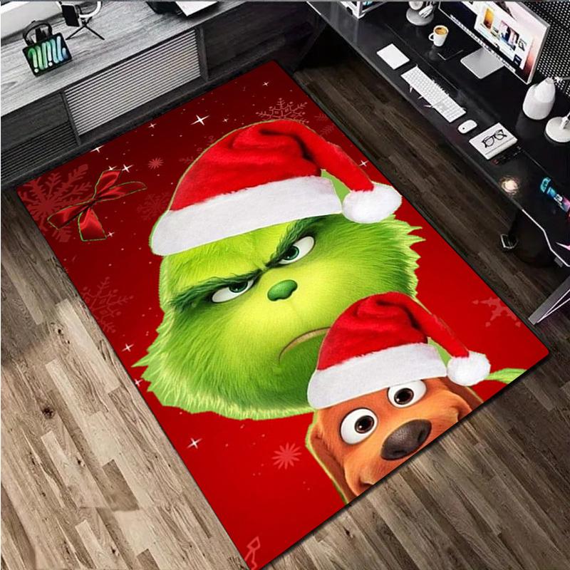 Covor Crăciun Grinch Covor Decorativ de Birou Pentru Sufragerie Dormitor Preș de Ușă Covor de Podea Covor pentru Zona Scaunului de Calculator cadou perfect de sărbători