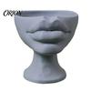 Anti-Yellowing Craft Planter 3D Printed Lip-Shaped Flower Pot, Artistic Sculptural with Matte Finish, Modern Lip Pot Multifunctional Minimalist