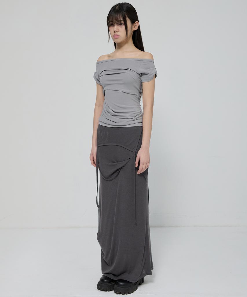 Peulleeoeob Draped Top (Fl-130_Gray)