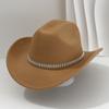 New trendy cool top hat fedora hat accessories personalized fish bone three-dimensional rivets rhinestone belt party hat