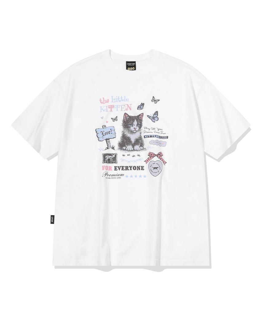 CPGN STUDIO Kitten Garden White Short Sleeve Tee
