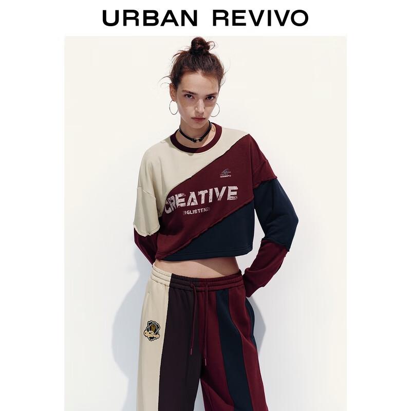 

UR Women s 2025 Autumn Retro Jersey Style Color Block Letter Sweatshirt XS