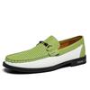 25366 Men's Spring/Summer Low-Top Leather Loafers - Breathable Perforated Design