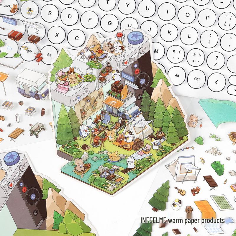 Infeel.Me 2.5D Scenery Stickers - 6th Edition Student Miniature Decoration Stickers