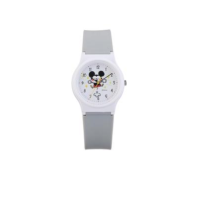 Citizen QQ Analog-Uhr mit Kanahei Mickey Maus 10 ATM wasserdichtem Polyurethan-Armband Modell V06A-513VK Mädchen Grau.