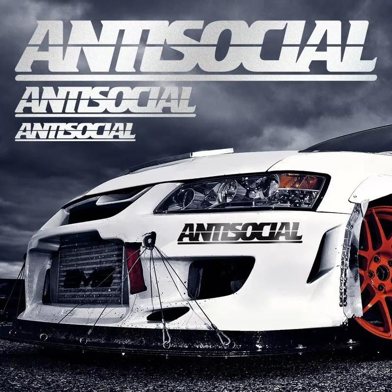 Antisocial Reflective Car Stickers Personalize For Auto Body Window Laptop Motorcycle Decals Styling Decoration Car Accessories