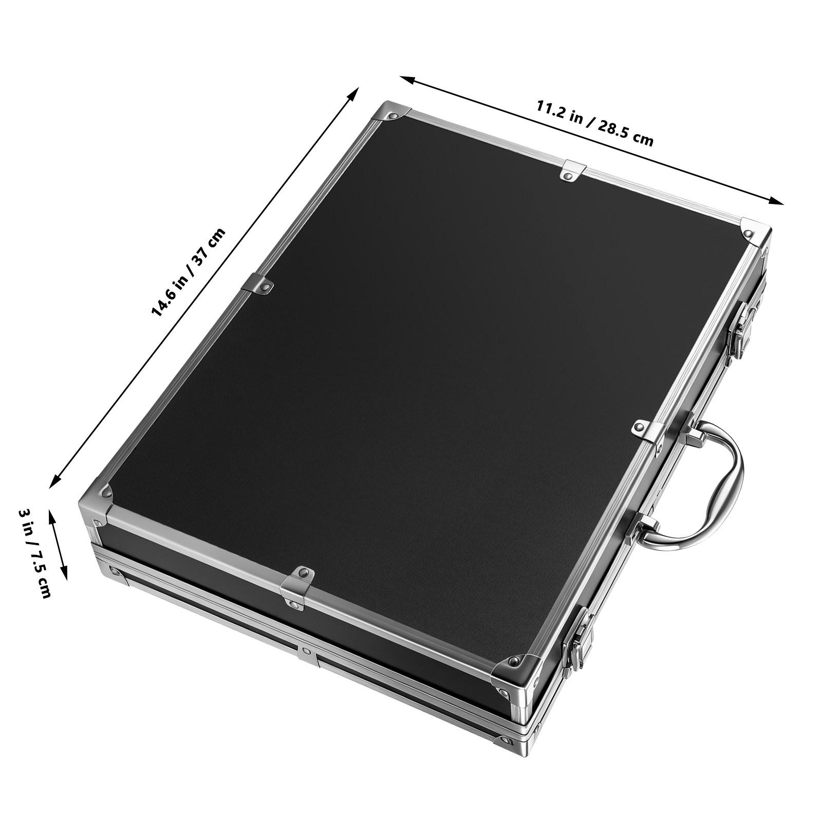 

Portable Aluminum Alloy Lockable Tools Box Large Capacity Carrying Case Multi-Purpose Storage Container Tool Case чёрный