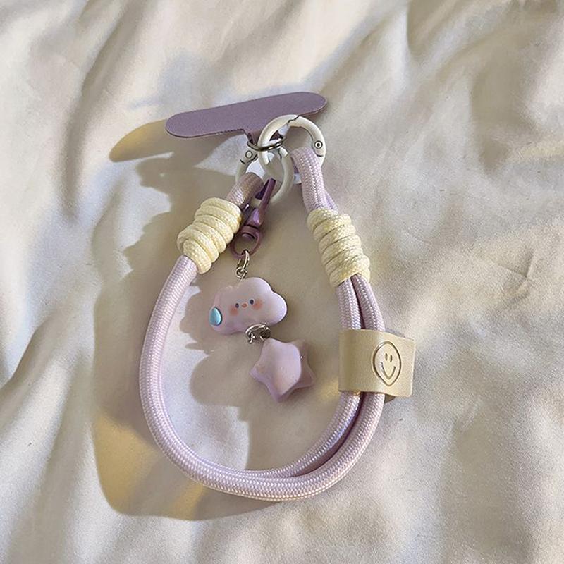 Colourful Mobile Phone Strap Short Wrist Strap Clouds Star Charm Keychain Camera Chain Lanyard Universal Phone Case Lanyard