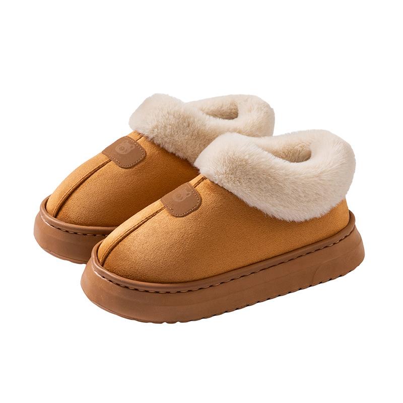 Bag Heel Stepping On Shit Cotton Slippers Autumn and Winter Indoor Home Plush Thermal Support Thick-soled Plush Snow Boots