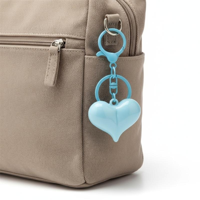 Sturdy Scratch Proof Acrylic Heart Keychain In Candy Color for Keys or Bag Charm