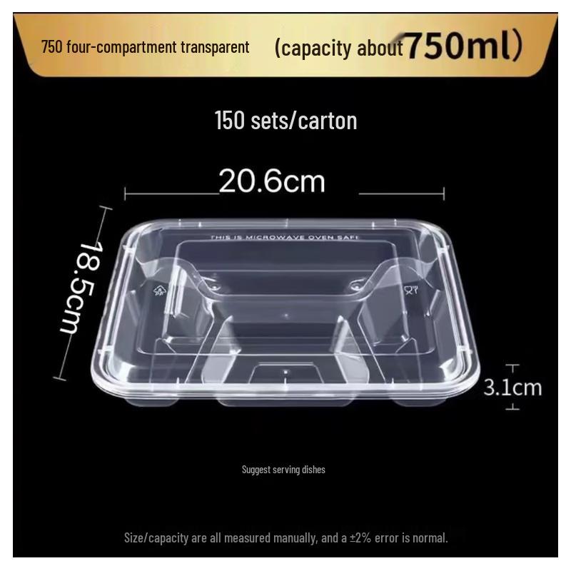 Saikeyou Disposable PP Plastic Takeout Meal Boxes