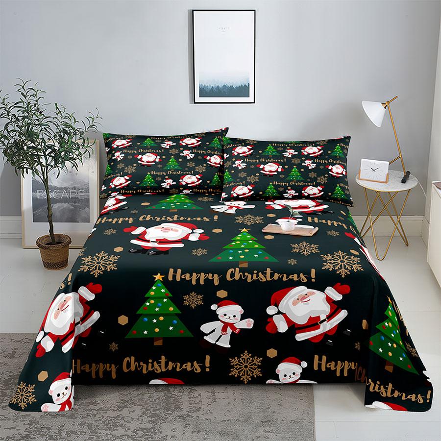 Julesengesett og putevar Sengetøy Laken Dynetrekk King Queen Size for enkeltdobbeltsenger 220x240 Twin Full Tynt Mykt