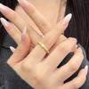 Gold Plated Stylish Adjustable Ring For Women With Retro Geometry And Dazzling Embellishments Diamond