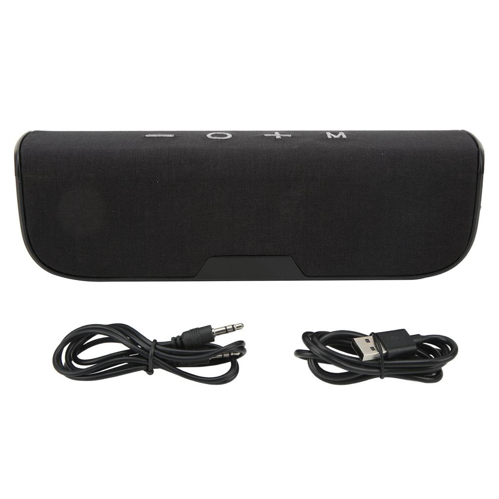 Wireless Speaker 10W IPX5 Waterproof FM AUX 3000mAh Inbuilt Microphone Portable Speaker for Outdoor Camping Home Black
