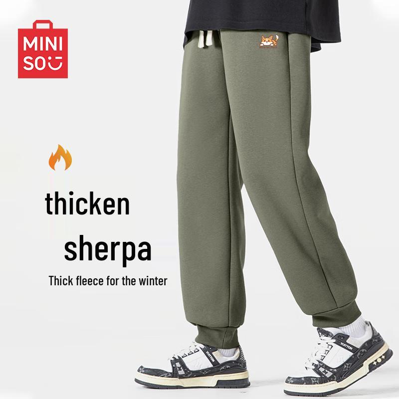 MINISO Men's Warm Lamb Fleece Jogger Pants