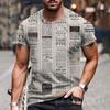 Legrační noviny Pánská trička s 3D potiskem Street Fashion Hip-hop Nadměrná velikost s krátkým rukávem Léto Lehké Prodyšné Oblečení