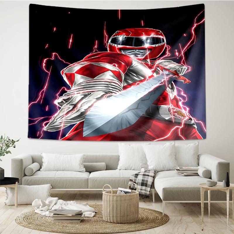 Mighty-Morphin Print Tapestry, Backdrop, Easy Setup, Ideal for Bedroom, Office & Living Room, with Aesthetic Wall Hanging Decor.