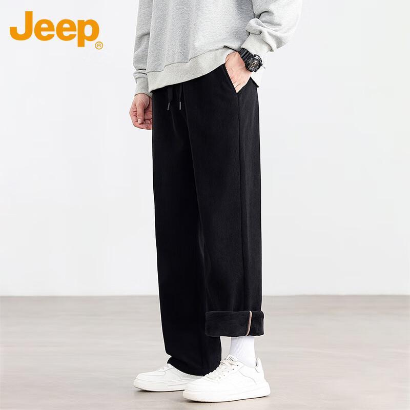 JEEP Men's Fleece Lined Loose Straight Corduroy Pants