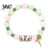 Daily Wear Fashion Accessory Stretch Deer Beaded Bracelet, Retro Animal Bead Owl Bull Skull Casual Jewelry Elastic Boho Bracelet for Women,