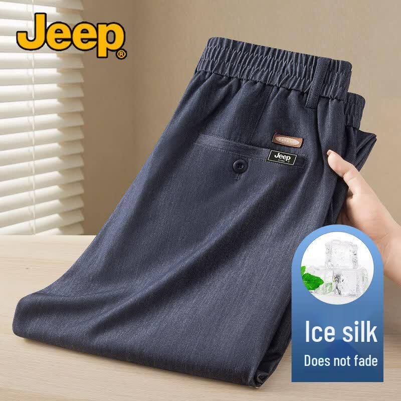 

JEEP Men s Ice Silk Stretch Quick-Dry Casual Jeans 5XL