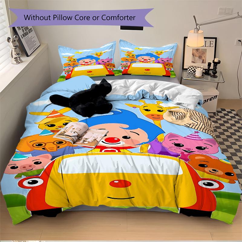3pcs Brighten Up Your Space with Our Colorful Animal Friends Home Bedding Set-Perfect for Any Occasion!1202238a