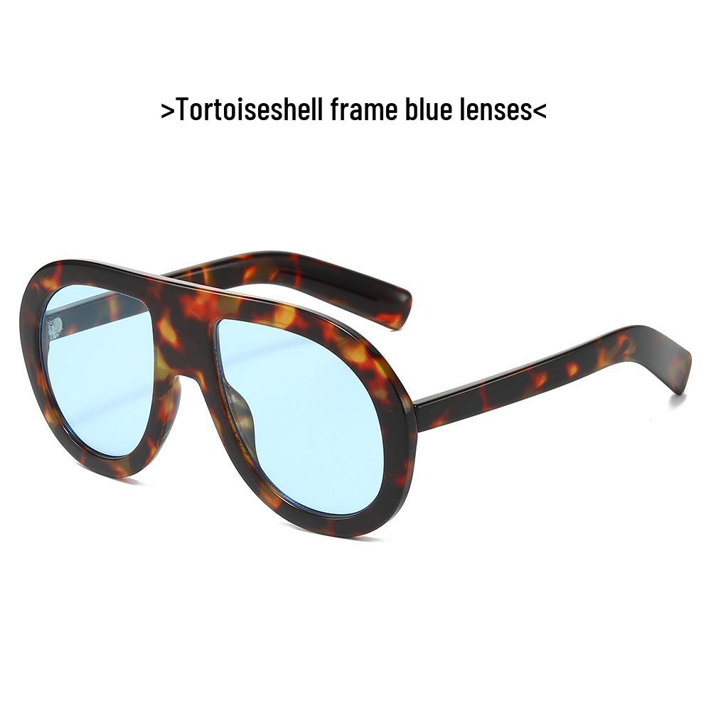 New Women's Large Frame European American Sunglasses - Trendy Goggle Style Fashion with High-End Feel