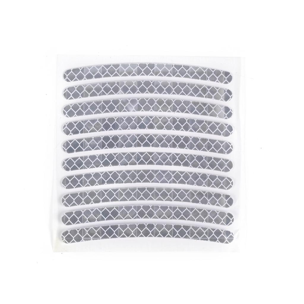 20pcs Reflective Wheel Stickers for Car Bicycle Tire Safety Reflective Strips Durable Self Adhesive Anti Collision Warning Tape