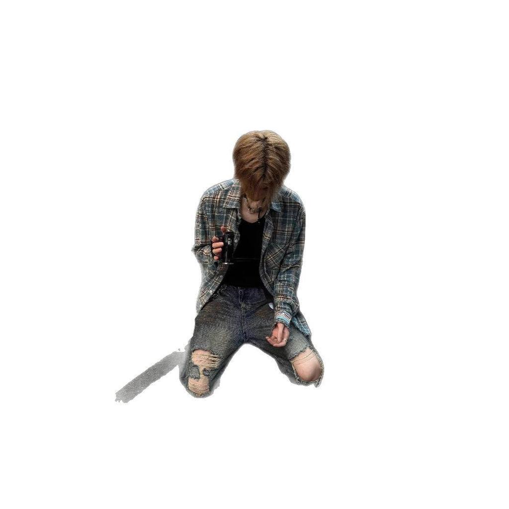 Unisex Trendy Plaid Long Sleeve Shirt with Frayed Hem - Versatile Retro Street Style for Spring and Autumn