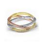 Milangirl Nuovo Anello Geometrico a Spirale con Zirconi Moda Donna Lusso Design Intagliato Anello per Matrimonio Festa