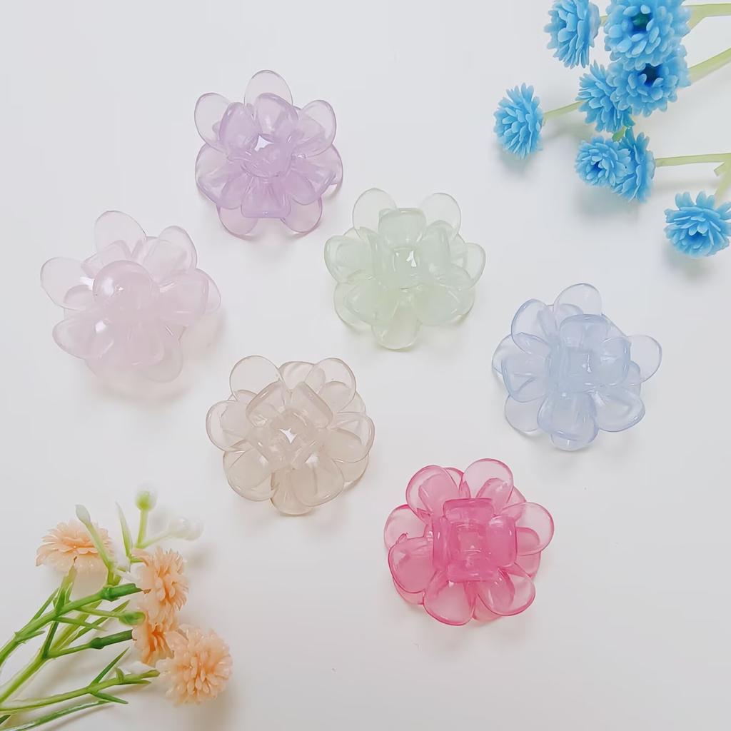 New Arrive 100Pcs/Bag 27*16MM Transparent Flowers Flatback Resin Cabochon Spring 3D Floral Shaped Embellishments for Jewelry DIY