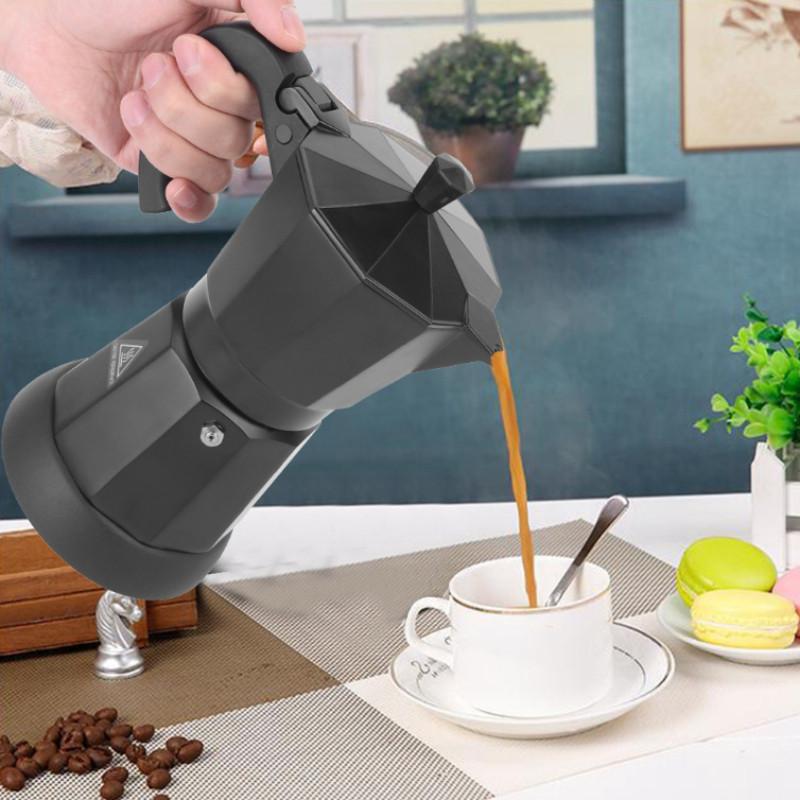 All Aluminum Black Electric Mocha Pot Italian Espresso Coffee Cooker Household Portable Fast Heating Electric Coffee Pot