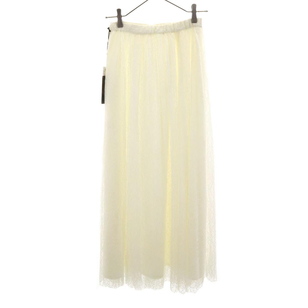 Unused Diagram Long Length Lace Tulle Skirt 36 White System Women Used