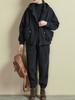 Autumn Winter Retro Loose Thickened Sportsuit Women Elegant Fleece Casual Hooded Sweatshirt Y2k 2-piece Set Fashion New Clothes