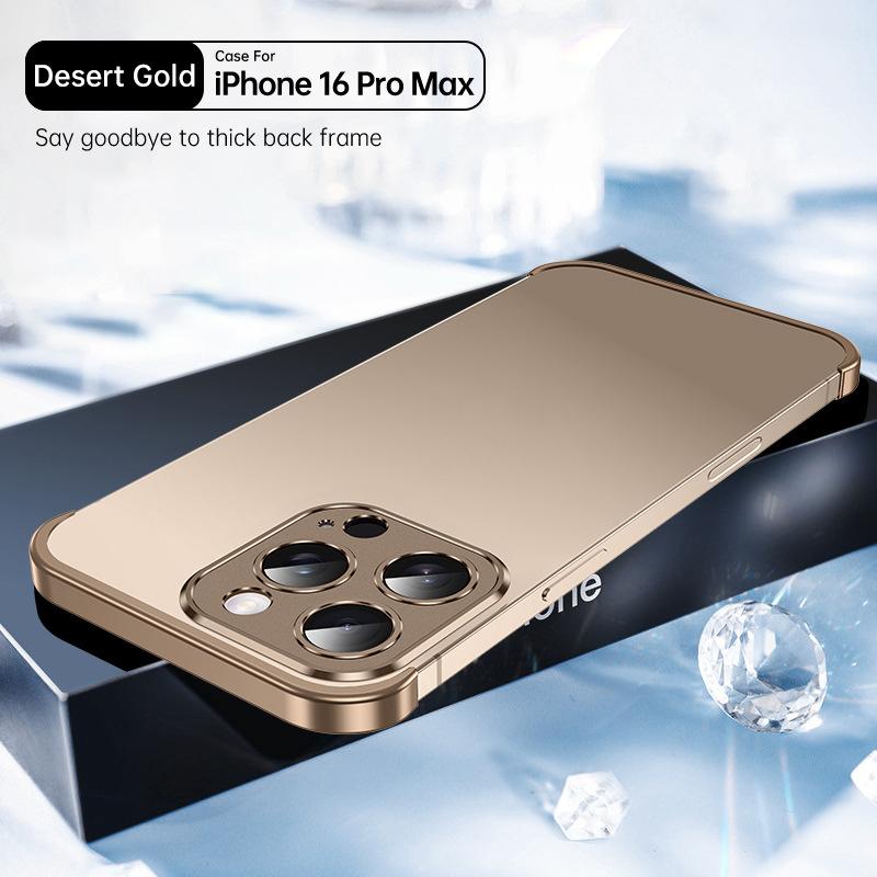 Luxury Metal Aluminum Corner Pad With Lens Protector Case for iPhone 16 15 14 13 Pro Max 16 Plus 14 Pro Shockproof Phone Cover
