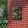 Bee Floral Garden Welcome Sign Wall Art Metal Outdoor Tin Rustic Decoration