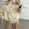 Casual European and American Style Women's Jacket Jacket Loose Long Sleeve with Fur Collar Short Trench Coat