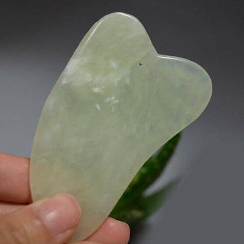 Gua Sha Natural Green Jade Quartz  Stone  Bodys Massage Board Tool