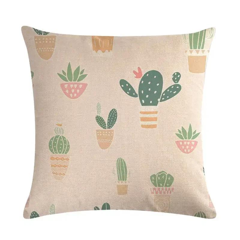 Plant Flowers Bird Linen Pillowcase Furniture Decoration Living Room Bedroom Sofa Car Cushion Pillowcase 45*45Cm
