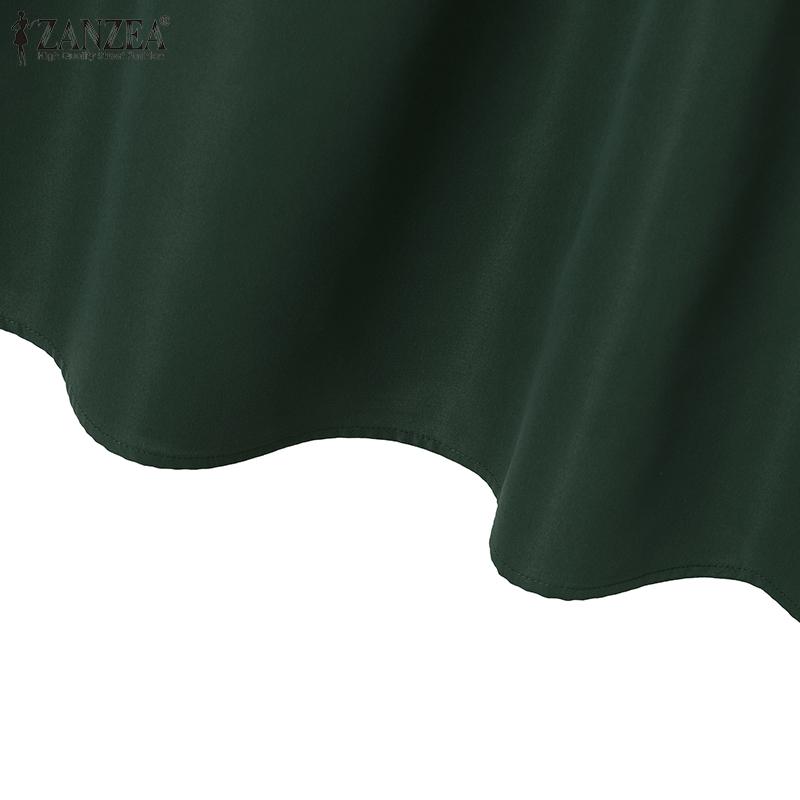 ZANZEA Women Loose Print Blouse and Long Skirts Casual Two Piece Suit Sets