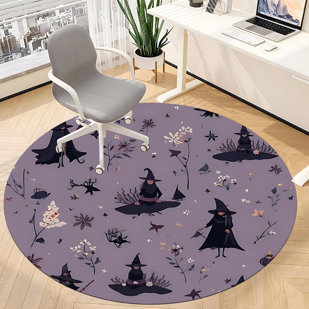 1pc Witchcraft Fantasy Office Round Area Rug, Indoor Mat Suitable For Office, Under Office Chairs Bedroom Living Room Home Decor, Room Deco