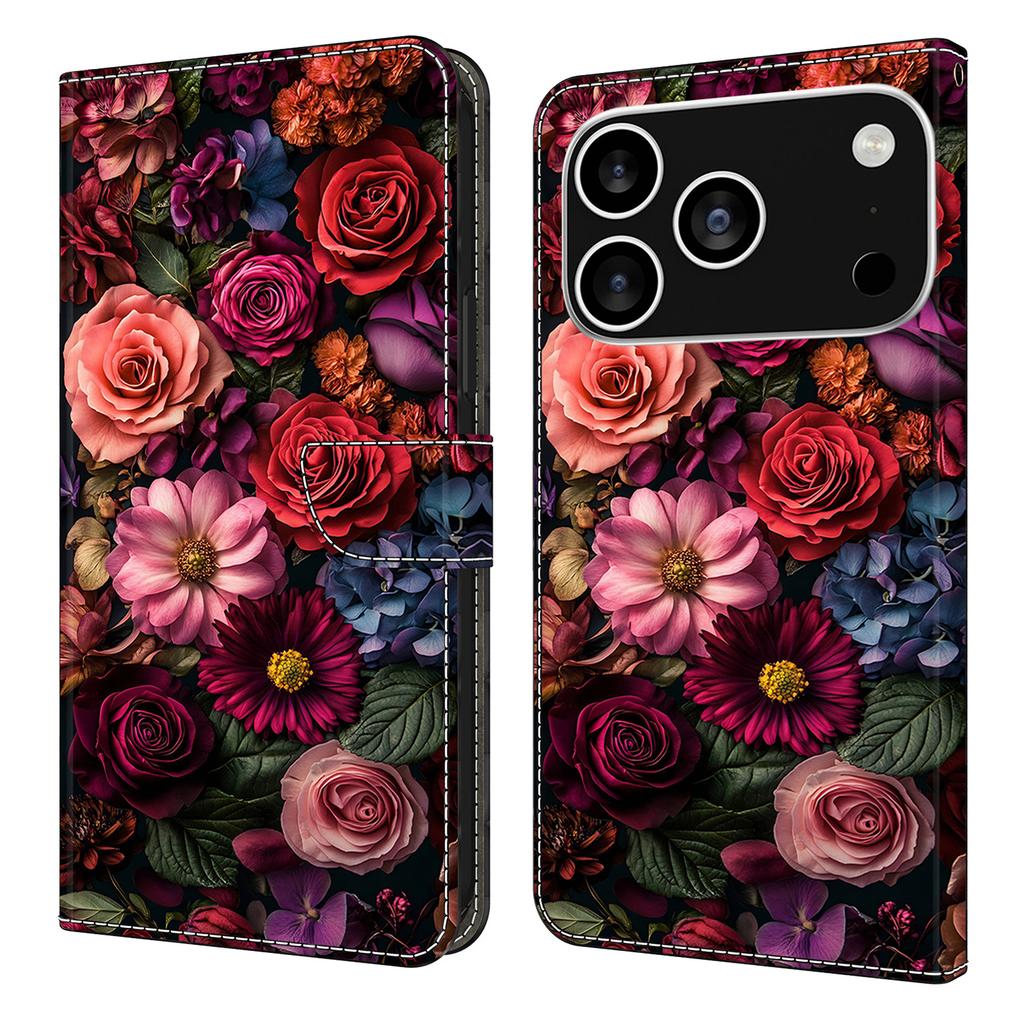 For iPhone 17 Pro Max Wallet Case Pattern Printing PU Leather Flip Stand Phone Cover